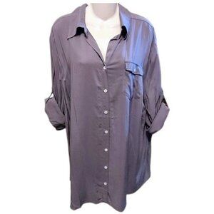 Avenue Soft Purple Button-down Tunic Shirt Size 18-20 (2X)